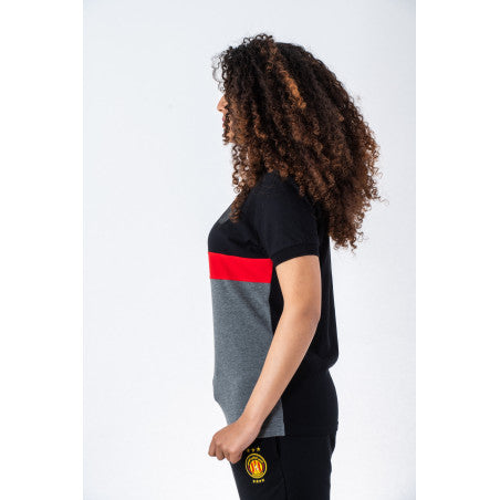 ESPÉRANCE SPORTIVE DE TUNIS TRICOLOR BLACK, GREY, AND RED POLO