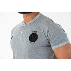 ESPÉRANCE SPORTIVE DE TUNIS SIMPLE STRIPED POLO WITH OFFICER COLLAR AND THREE BLACK BUTTONS