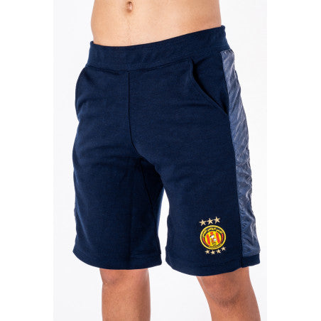 ESPÉRANCE SPORTIVE DE TUNIS GREY/BLACK/BLUE SHORTS WITH POLYESTER SIDE STRIPES