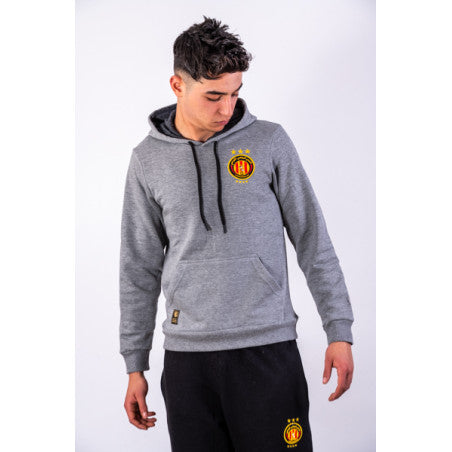 ESPERANCE SPORTIVE DE TUNIS RED, BLUE, AND GREY ESPÉRANCE HOODIE WITH BLACK MESH CENTRAL POUCH