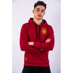 ESPERANCE SPORTIVE DE TUNIS RED, BLUE, AND GREY ESPÉRANCE HOODIE WITH BLACK MESH CENTRAL POUCH