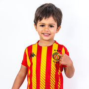 ESPÉRANCE SPORTIVE DE TUNIS 2022 OFFICIAL KAPPA HOME JERSEY IN RED AND YELLOW FOR KIDS